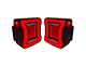 American Modified Tunnel LED Tail Lights; Black Housing; Red Lens (18-24 Jeep Wrangler JL w/ Factory Halogen Tail Lights)