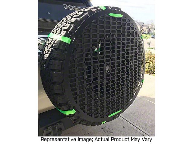 Orange Boxx Fabrication 35 to 37-Inch Spare Tire Molle Panel; Matte Black (Universal; Some Adaptation May Be Required)