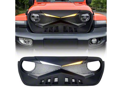 American Modified Hawke Grille with LED Eyebrow (18-23 Jeep Wrangler JL)