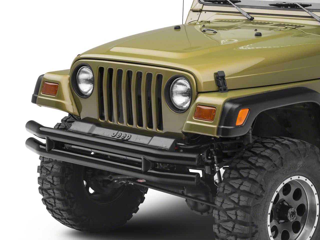 Smittybilt Jeep Wrangler Tubular Front Bumper; Gloss Black JB44-FN (76 ...