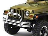Smittybilt Tubular Front Bumper with Hoop; Stainless Steel (76-06 Jeep CJ5, CJ7, Wrangler YJ & TJ)