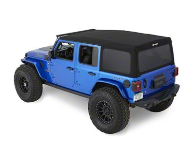 Bestop Supertop Squareback Soft Top; Black Twill (18-23 Jeep Wrangler JL 4-Door)