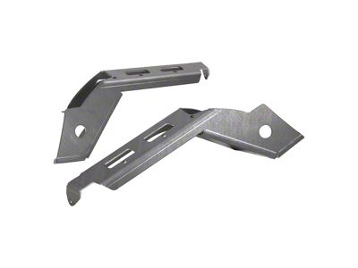 Motobilt Front Fender Chop Support Brackets with One Pair of Side Marker Lights; Bare Steel (20-24 Jeep Gladiator JT Launch Edition, Rubicon)