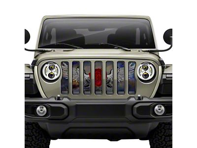 Under The Sun Inserts Grille Insert; Angel Wings (18-23 Jeep Wrangler JL w/o TrailCam; 2024 Jeep Wrangler JL Sport)