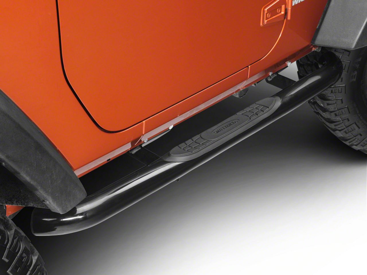 Smittybilt Jeep Wrangler 3-Inch Sure Side Step Bars; Gloss Black JN48 ...