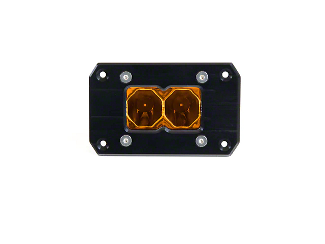 Heretic Studios 2-Inch Flush Mount Amber LED Pod Light; Flood Beam (Universal; Some Adaptation May Be Required)