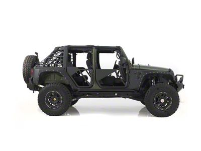 Smittybilt SRC Tubular Doors; Rear; Black Textured (07-18 Jeep Wrangler JK)