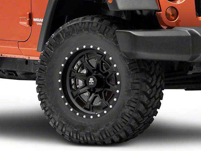 Mammoth Split 16 Beadlock Satin Black Wheel; 17x9 (07-18 Jeep Wrangler JK)
