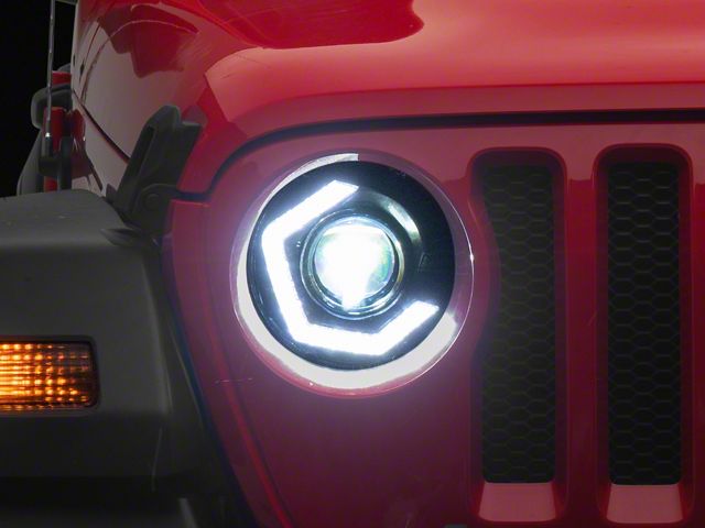 MP Concepts Thanos LED Headlights; Black Housing; Clear Lens (18-24 Jeep Wrangler JL)