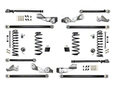 EVO Manufacturing 2.50-Inch High Clearance Long Arm Suspension Kit with Plush Ride Springs (18-23 2.0L or 3.6L Jeep Wrangler JL 4-Door, Excluding 4xe)