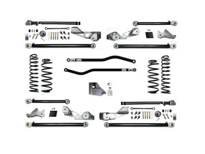 EVO Manufacturing 2.50-Inch High Clearance Long Arm Suspension Kit with Plush Ride Springs and Front and Rear Track Bars (18-23 2.0L or 3.6L Jeep Wrangler JL 4-Door, Excluding 4xe)