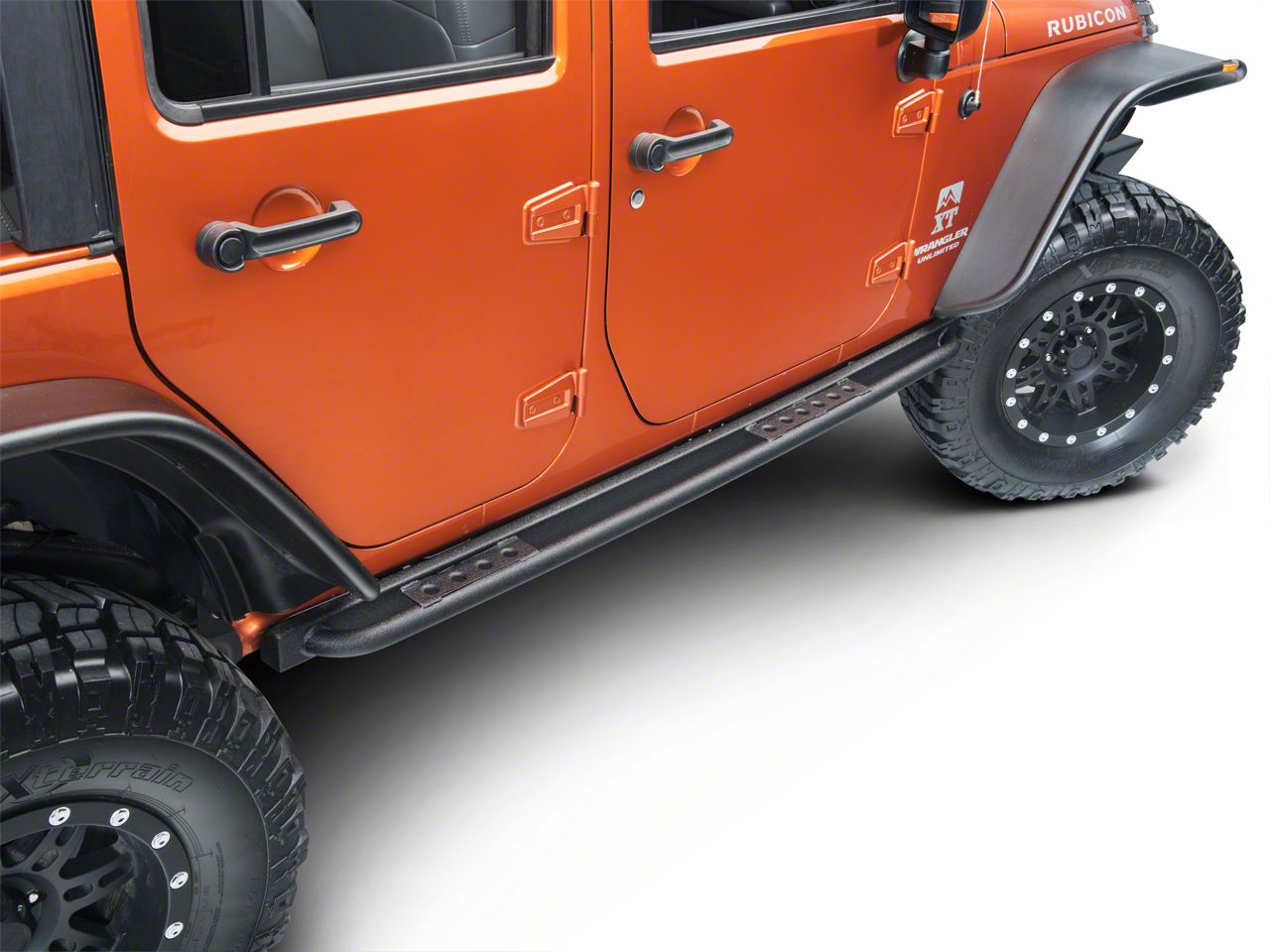 Smittybilt Jeep Wrangler SRC Classic Rock Rails with Step; Textured ...