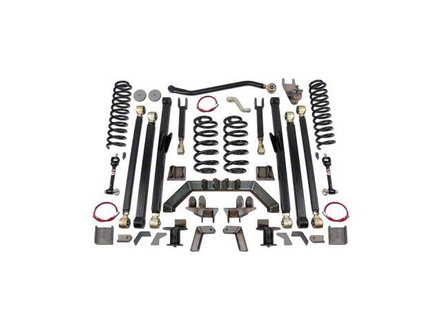 Clayton Off Road 4-Inch Long Arm Suspension Lift Kit with Rear 5-Inch Stretch (97-06 Jeep Wrangler TJ)