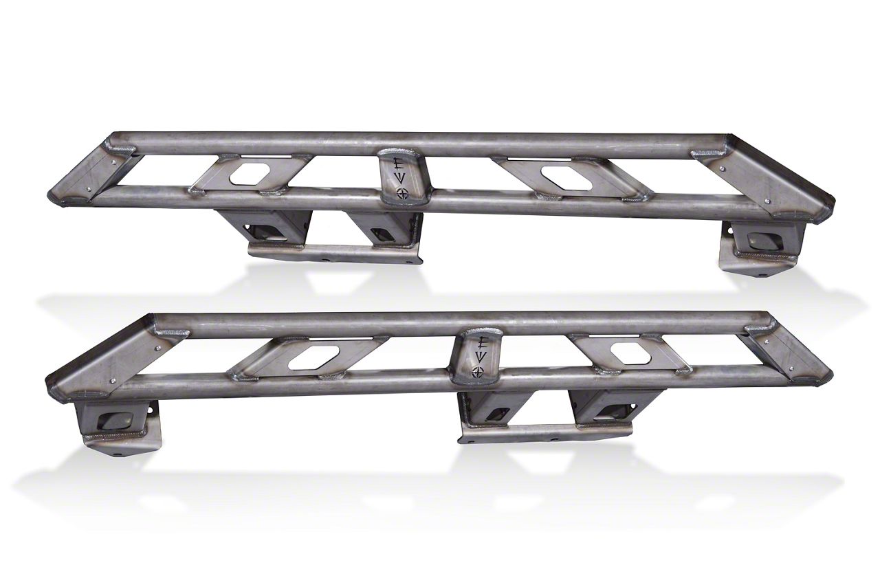EVO Manufacturing Bolt-On Rock Sliders; Bare Steel (18-23 Jeep Wrangler JL 4-Door)