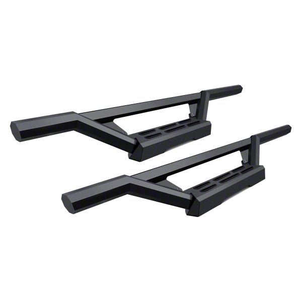 Jeep Wrangler Octagon Tube Drop Style Nerf Side Step Bars; Black (0718