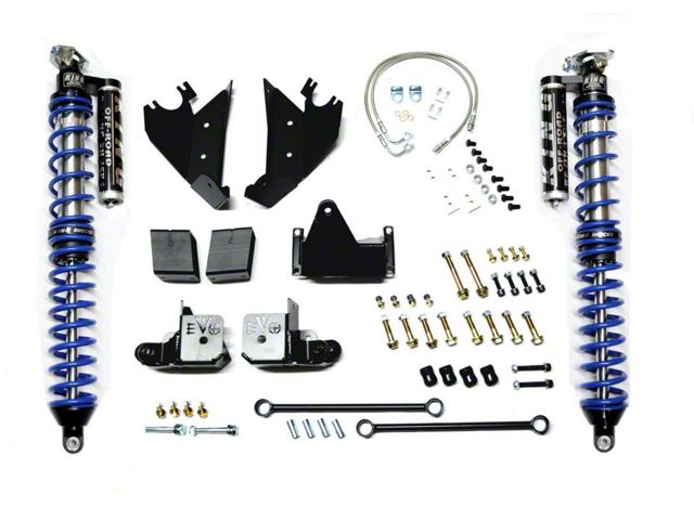 EVO Manufacturing 11.50-Inch Travel Rear Bolt-On EVO Spec King 2.5 Coil-Over Kit with Compression Adjusters (07-18 Jeep Wrangler JK w/ Aftermarket Axle)