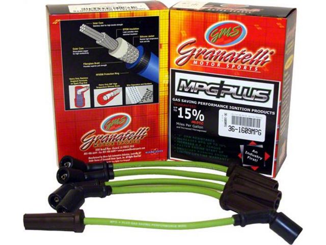 Granatelli Motor Sports MPG Spark Plug Wires; Green (91-00 2.5L Jeep Cherokee XJ)