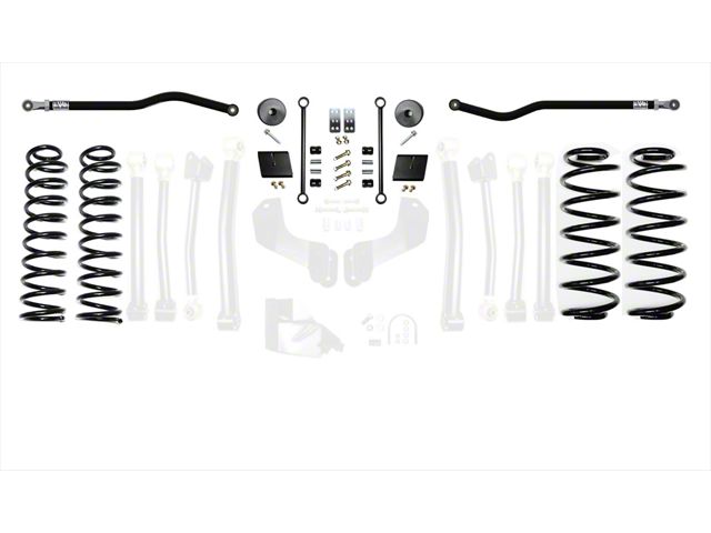 EVO Manufacturing 2.50-Inch Enforcer Stage 1 Suspension Lift Kit with Front and Rear Track Bars (18-24 2.0L or 3.6L Jeep Wrangler JL, Excluding 4xe)