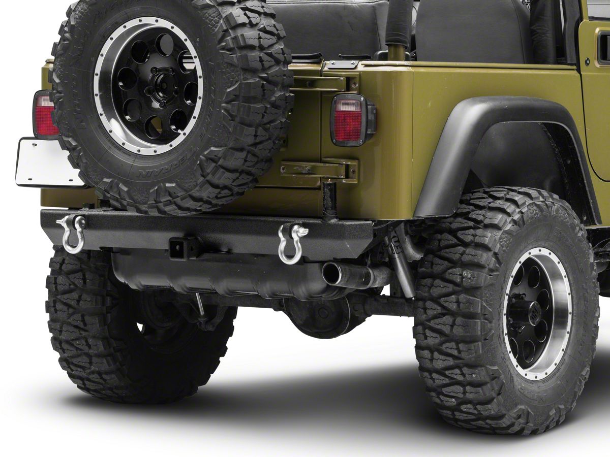 Smittybilt Jeep Wrangler SRC Classic Rear Bumper with D-Rings; Textured  Black 76651D-01 (76-06 Jeep CJ5, CJ7, Wrangler YJ & TJ)