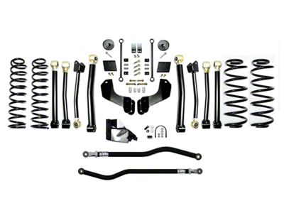 EVO Manufacturing 3.50-Inch Enforcer Stage 4 Overland Suspension Lift Kit with Front and Rear Track Bars (18-24 2.0L or 3.6L Jeep Wrangler JL, Excluding 4xe)