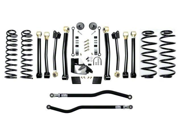 EVO Manufacturing 4.50-Inch Enforcer Stage 4 Suspension Lift Kit with Front and Rear Track Bars (18-24 2.0L or 3.6L Jeep Wrangler JL, Excluding 4xe)