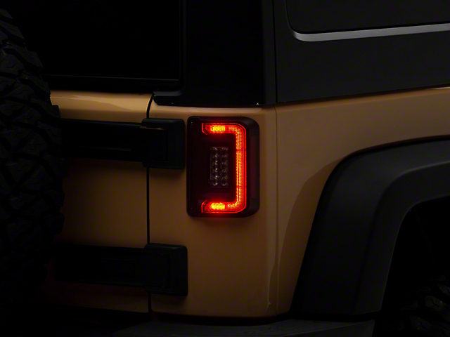 Oracle Flush Mount LED Tail Lights; Black Housing; Red Clear Lens (07-18 Jeep Wrangler JK)