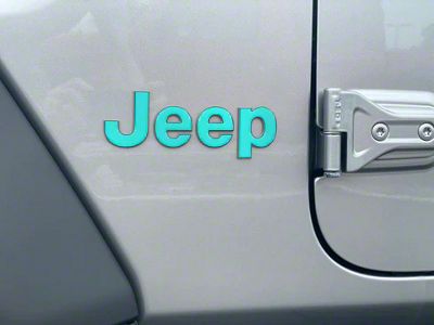 Jeep Fender Emblem Letter Overlays; Turquiose (18-24 Jeep Wrangler JL)