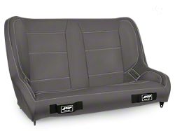 PRP Low Back Rear Bench Seat; Black and Red (76-95 Jeep CJ7 & Wrangler YJ)