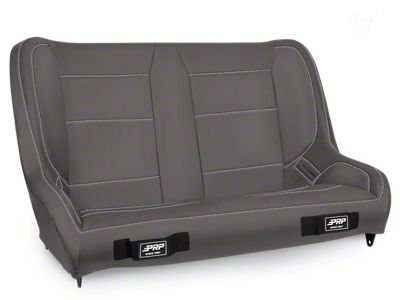 PRP Low Back Rear Bench Seat; Black and Red (76-95 Jeep CJ7 & Wrangler YJ)