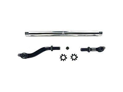 Apex Chassis 2.5-Ton Drag Link Assembly with Flip Kit; Polished Aluminum (18-24 Jeep Wrangler JL)