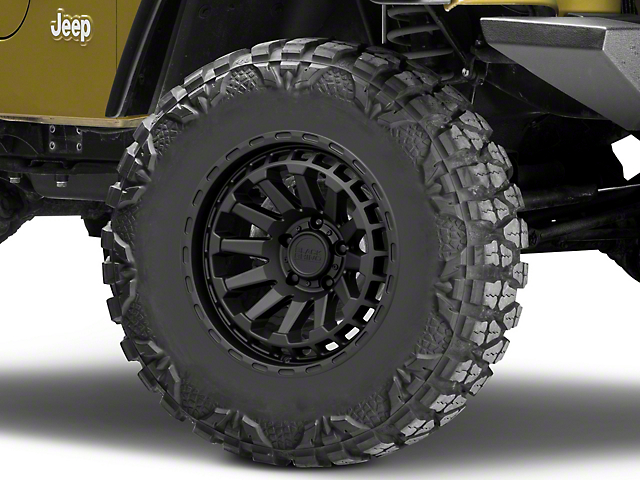 Black Rhino Raid Matte Black Wheel; 17x8.5 (87-95 Jeep Wrangler YJ)