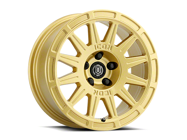 ICON Alloys Ricochet Gloss Gold Wheel; 17x8 (97-06 Jeep Wrangler TJ)