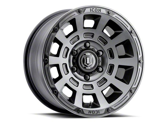 ICON Alloys Thrust Smoked Satin Black Wheel; 17x8.5 (97-06 Jeep Wrangler TJ)