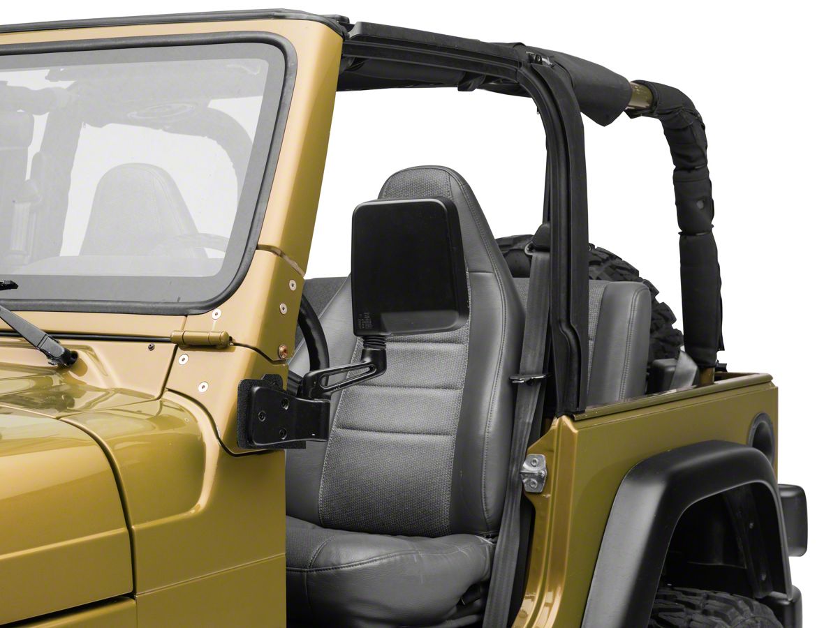 Smittybilt Jeep Wrangler Mirror Relocation Bracket - Textured Black 8691  (97-06 Jeep Wrangler TJ)