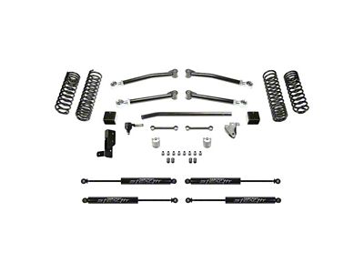Fabtech 5-Inch Trail Suspension Lift Kit with Stealth Shocks (18-23 Jeep Wrangler JL 4-Door, Excluding 4xe & Rubicon 392)
