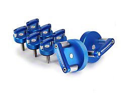 ROCKWORKX Freedom Hard Top Quick Release D-Ring Mounting Knobs and D-Ring Thumb Screws; Blue (07-18 Jeep Wrangler JK)