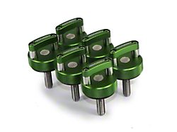 ROCKWORKX Hard Top Quick Removal D-Ring Thumb Screws; Green (07-23 Jeep Wrangler JK & JL)
