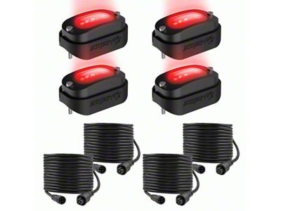 4-Piece Wide Angle RGB Rock Lights (Universal; Some Adaptation May Be Required)