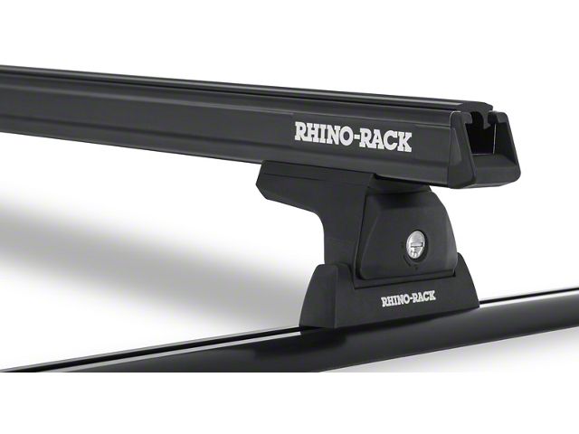 Rhino-Rack Heavy Duty RLT600 Trackmount 2-Bar Roof Rack; Black (07-18 Jeep Wrangler JK 4-Door w/ Hard Top)