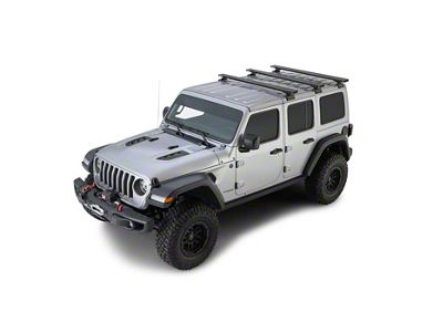 Rhino-Rack Reconn-Deck RCL BackBone 3-Bar Roof Rack; Black (18-24 Jeep Wrangler JL 2-Door w/ Hard Top)