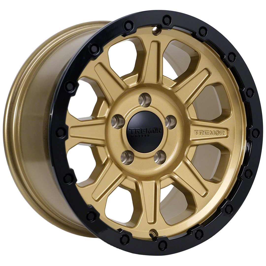 Tremor Wheels 103 Impact Gloss Gold with Gloss Black Lip Wheel; 20x9 (20-23 Jeep Gladiator JT)