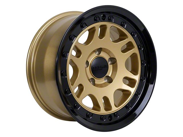 Tremor Wheels 105 Shaker Gloss Gold with Gloss Black Lip Wheel; 17x8.5 (07-18 Jeep Wrangler JK)