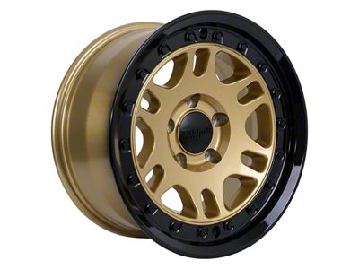 Tremor Wheels 105 Shaker Gloss Gold with Gloss Black Lip Wheel; 17x8.5 (20-23 Jeep Gladiator JT)
