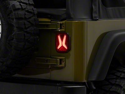 Raxiom Gladiator LED Tail Lights; Black Housing; Smoked Lens (76-06 Jeep CJ7, Wrangler YJ & TJ)