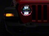 Raxiom Axial Series 9-Inch Angel Eye LED Headlights and LED Fog Lights; Black Housing; Clear Lens (18-26 Jeep Wrangler JL)