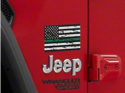 SEC10 Small Distressed Flag Decals; Green Line (Universal; Some Adaptation May Be Required)