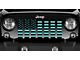 Grille Insert; Black and Teal American Flag with High Gloss Black Stripes on a Matte Teal Background (18-24 Jeep Wrangler JL w/ TrailCam)
