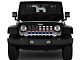 Grille Insert; Black and White American Flag with Blue/Red/White Line (18-24 Jeep Wrangler JL w/ TrailCam)