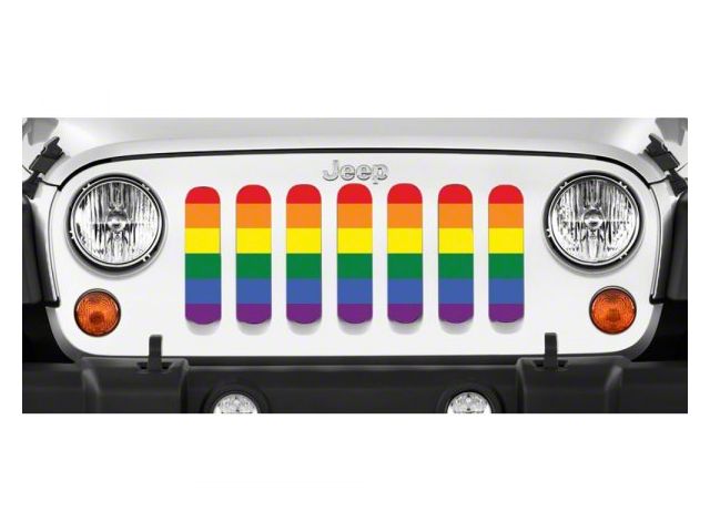 Grille Insert; Pride Flag (18-23 Jeep Wrangler JL w/o TrailCam)