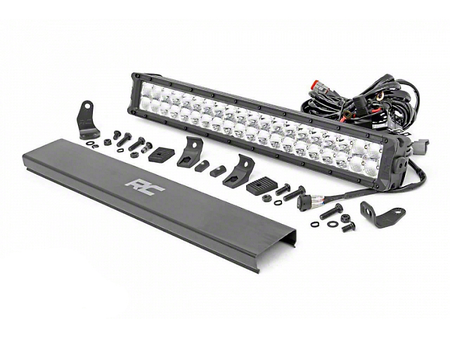 Rough Country 20-Inch Chrome Series Dual Row White DRL LED Light Bar; Flood/Spot Combo Beam (Universal; Some Adaptation May Be Required)